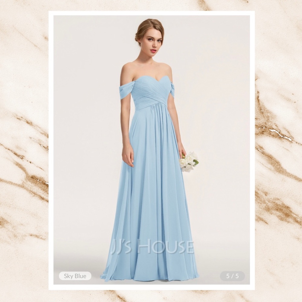 Light sky blue bridesmaids formal dress size 14